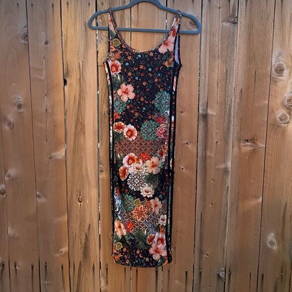 Adidas x Farm Rio Collab Jardim tank top midi dress floral size x small - Picture 13 of 13